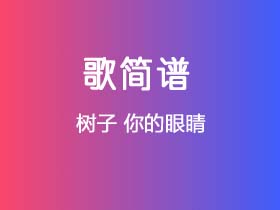 树子《你的眼睛》简谱G调简单音独奏谱