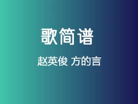 赵英俊《方的言》简谱G调简单音独奏谱