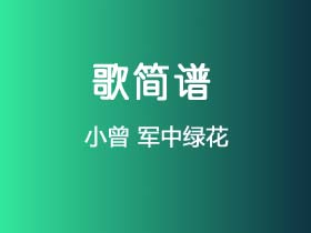 小曾《军中绿花》简谱Bb调钢琴指弹独奏谱