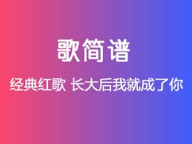 经典红歌《长大后我就成了你》简谱F调钢琴指弹独奏谱