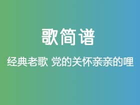 经典老歌《党的关怀亲亲的哩》简谱G调钢琴指弹独奏谱