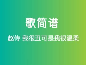 赵传《我很丑可是我很温柔》简谱D调钢琴指弹独奏谱