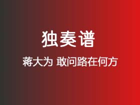 蒋大为《敢问路在何方》吉他谱C调吉他指弹独奏谱