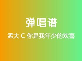 孟大C《你是我年少的欢喜》吉他谱G调吉他弹唱谱