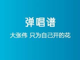 大张伟《只为自己开的花》吉他谱G调吉他弹唱谱