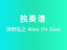 泽野弘之《Aliez (Tv Size)》吉他谱G调吉他指弹独奏谱