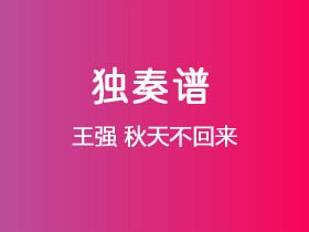 王强《秋天不回来》吉他谱G调吉他指弹独奏谱