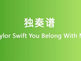 Taylor Swift《You Belong With Me》吉他谱G调吉他指弹独奏谱