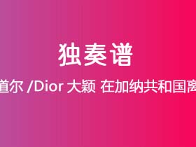 菲道尔/Dior大颖《在加纳共和国离婚》吉他谱G调吉他指弹独奏谱