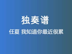 任夏《我知道你最近很累》吉他谱G调吉他指弹独奏谱