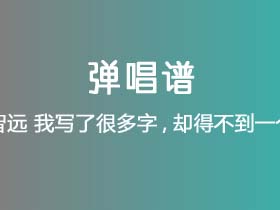 杨智远《我写了很多字,却得不到一个人》吉他谱C调吉他弹唱谱