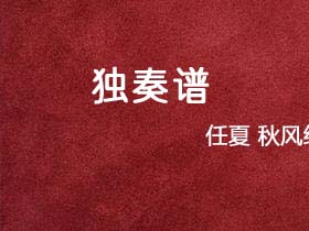 任夏《秋风经过》吉他谱C调吉他指弹独奏谱