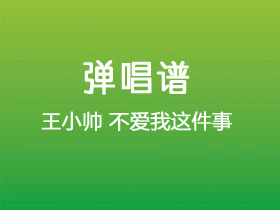 王小帅《不爱我这件事》吉他谱G调吉他弹唱谱