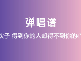 欢子《得到你的人却得不到你的心》吉他谱C调吉他弹唱谱