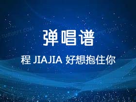 程jiajia《好想抱住你》吉他谱C调吉他弹唱谱