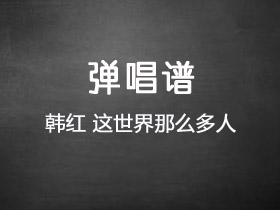 韩红《这世界那么多人》吉他谱G调吉他弹唱谱