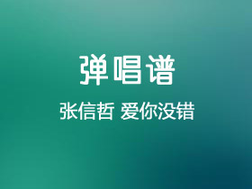 张信哲《爱你没错》吉他谱G调吉他弹唱谱