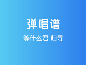 等什么君《归寻》吉他谱C调吉他弹唱谱