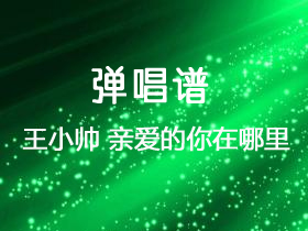 王小帅《亲爱的你在哪里》吉他谱C调吉他弹唱谱