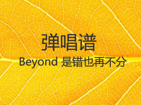 Beyond 《是错也再不分》吉他谱G调吉他弹唱谱